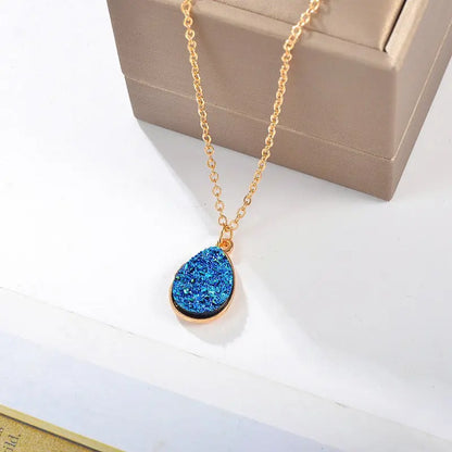 New Creative Necklace Simple Water Drop Pendant Fashion Sweet Crystal Cluster Necklace eprolo