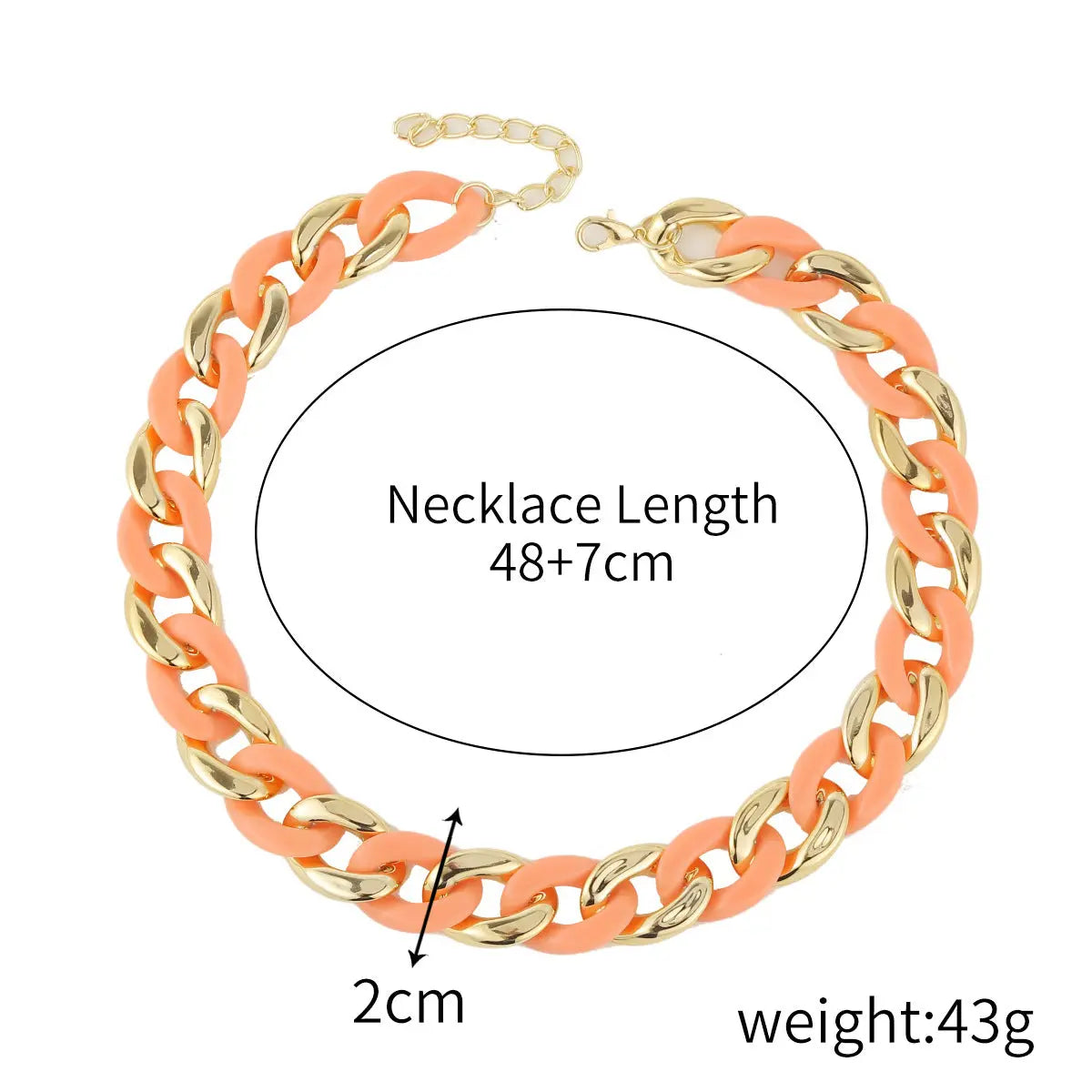 Accessories Necklace Cuban Chain Acrylic Colorful Necklace Punk Chain Necklace Summer Ins eprolo