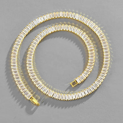 Inlaid With Zirconium Rectangular Zircon Cuban Chain Watch Chain Trendy Products eprolo