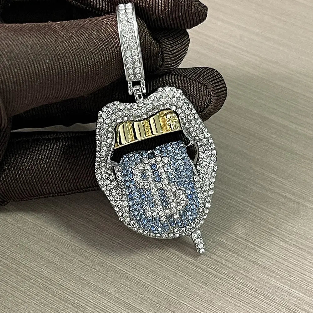 New Tennis Chain Skull Lips Tongue Fashion Accessories Cuban Pendant Single Row Chain Tennis Chain eprolo