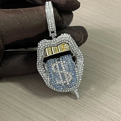 New Tennis Chain Skull Lips Tongue Fashion Accessories Cuban Pendant Single Row Chain Tennis Chain eprolo