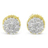 14K Yellow Gold Plated .925 Sterling Silver 1/7 Cttw Diamond Miracle Set Stud Earrings (I-J Color, I3 Promo Clarity) My Store
