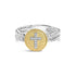 18K Yellow Gold Plated .925 Sterling Silver Diamond Cross Ring with Satin Finish (I-J Color, SI1-SI2 Clarity) My Store
