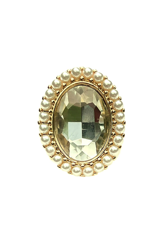 Vintage Inspired Crystal Glass Rhinestone Statement Cocktail Ring My Store